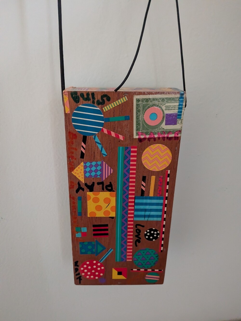 Colorful Geometric Art Box. Hand painted.